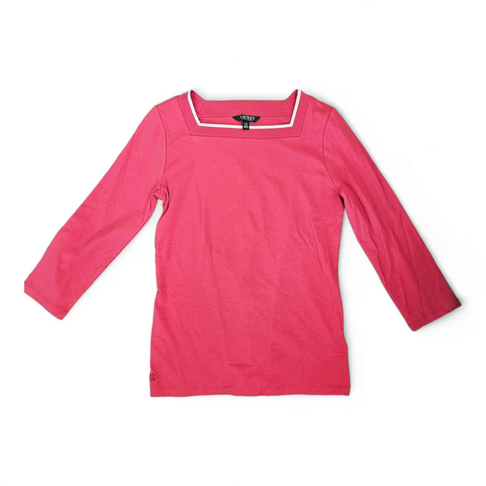 Lauren Ralph Lauren Coral Long Sleeve Women's Lightweight Top Size Large.